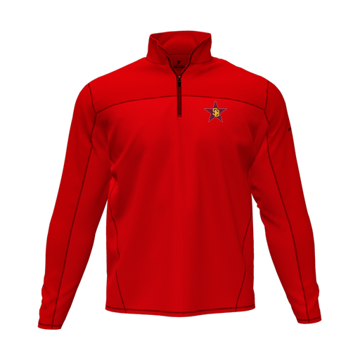 [CUS-DFW-QTRZ-PER-LSL-RED-AS-LOGO1] Quarter Zip Pullover (Adult S, Red, Logo 1)