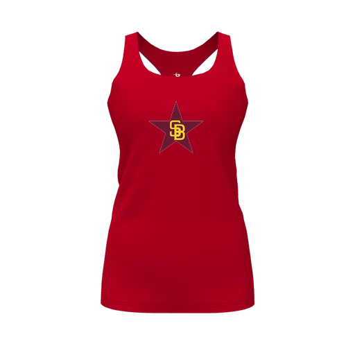 [FT0TRBRD-FYS-LOGO1] Decker Racerback Tank Top (Female Youth S, Red, Logo 1)