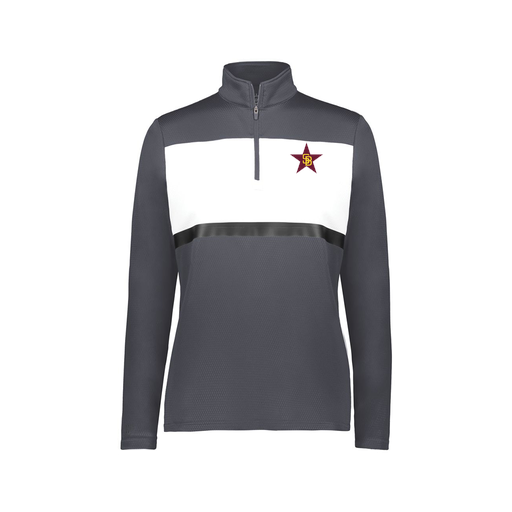 [222791.F52.XS-LOGO1] Ladies Bold 1/4 Zip Pullover (Female Adult XS, Gray, Logo 1)