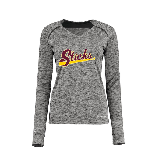 [222770.K94.XS-LOGO3] Ladies Electric Long Sleeve Shirt (Female Adult XS, Black, Logo 3)