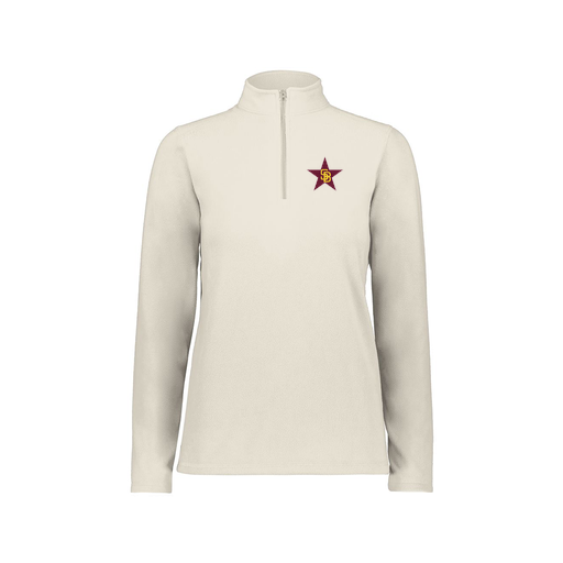 [6864.53T.XS-LOGO1] Ladies MicroFleece 1/4 Zip Pullover (Female Adult XS, White, Logo 1)
