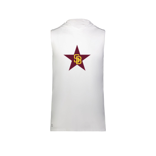 [222590.005.XS-LOGO1] Men's CoolDry Sleeveless Hoodie (Adult XS, White, Logo 1)