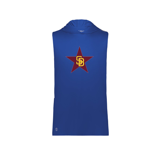 [222590.060.XS-LOGO1] Men's CoolDry Sleeveless Hoodie (Adult XS, Royal, Logo 1)