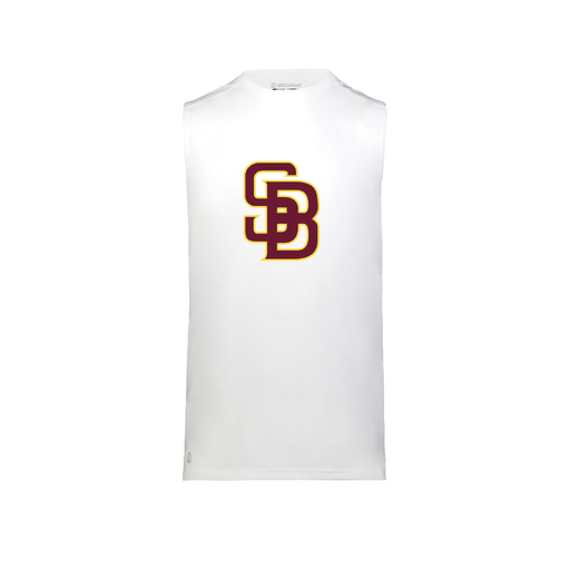 [222593.005.S-LOGO2] Men's CoolDry TankTop (Adult S, White, Logo 2)