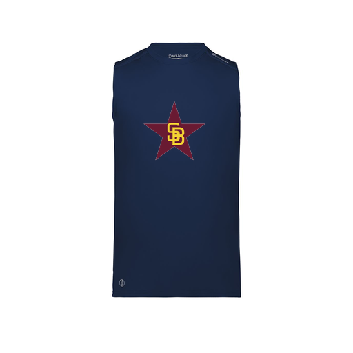 [222593.065.S-LOGO1] Men's CoolDry TankTop (Adult S, Navy, Logo 1)