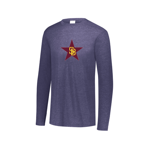 [FTLCUBNV-AXS-LOGO1] Decker Men's Tri-Blend T-Shirt - Long Sleeve (Adult XS, Navy, Logo 1)