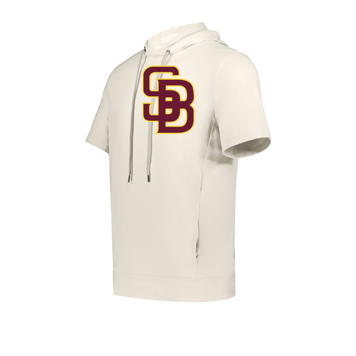 [222505.907.S-LOGO2] Men's Venturs Soft Knit Short Sleeve Hoodie (Adult S, White, Logo 2)