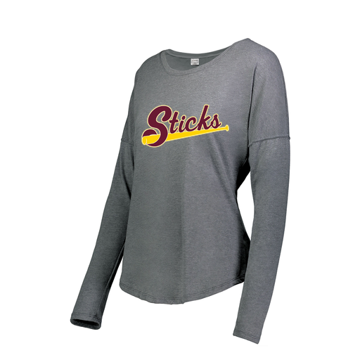 [FTLCUBGY-FAXS-LOGO3] Decker Women's Tri-Blend T-Shirt - Long Sleeve (Female Adult XS, Gray, Logo 3)