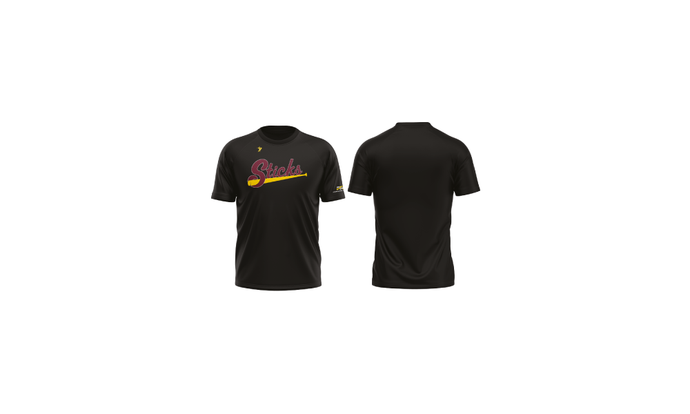 Sticks - Pro Player Athletics - Black Dri Fit Shirt